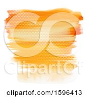 Clipart Of A Hafltone And Orange Watercolor Strokes Background On White Royalty Free Vector Illustration