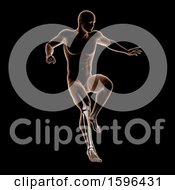 Poster, Art Print Of 3d Medical Male Figure Jumping On Black