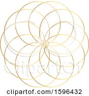 Clipart Of A Golden Geometric Circle Doodle Roulette Royalty Free Vector Illustration