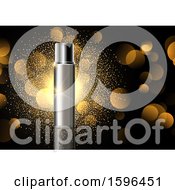 Poster, Art Print Of 3d Perfume Bottle And Gold Flares