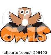 Clipart Of An Owl School Mascot Over Text Royalty Free Vector Illustration by Johnny Sajem