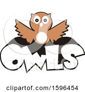 Poster, Art Print Of Owl School Mascot Over Text