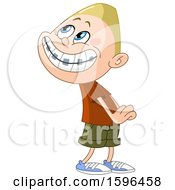 Poster, Art Print Of Blond White Boy With Braces Pretending To Be Innocent