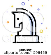 Clipart Of A Chess Knight Piece Strategy Icon Royalty Free Vector Illustration by elena