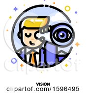 Poster, Art Print Of Businessman Using A Telescope Icon