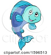 Clipart Of A Happy Fish Royalty Free Vector Illustration