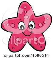 Poster, Art Print Of Happy Pink Starfish
