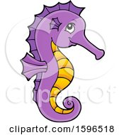 Poster, Art Print Of Cute Purple And Yellow Seahorse