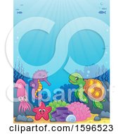 Clipart Of A Group Of Sea Creatures Royalty Free Vector Illustration by visekart