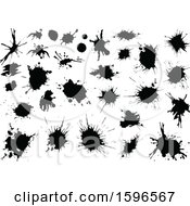 Clipart Of Black Ink Splatter Design Elements Royalty Free Vector Illustration by dero