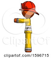 Orange Firefighter Fireman Man Pointing Left