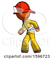 Orange Firefighter Fireman Man Suspense Action Pose Facing Left