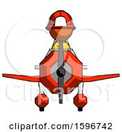 Poster, Art Print Of Orange Firefighter Fireman Man In Geebee Stunt Plane Front View