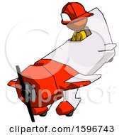 Poster, Art Print Of Orange Firefighter Fireman Man In Geebee Stunt Plane Descending View
