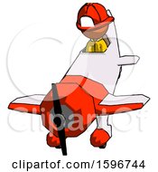 Poster, Art Print Of Orange Firefighter Fireman Man In Geebee Stunt Plane Descending Front Angle View