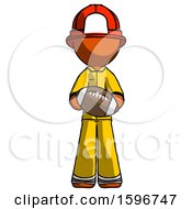 Poster, Art Print Of Orange Firefighter Fireman Man Giving Football To You