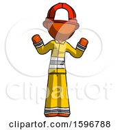 Poster, Art Print Of Orange Firefighter Fireman Man Shrugging Confused