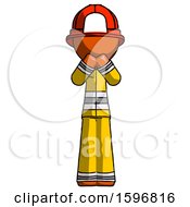 Poster, Art Print Of Orange Firefighter Fireman Man Laugh Giggle Or Gasp Pose