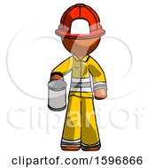 Poster, Art Print Of Orange Firefighter Fireman Man Begger Holding Can Begging Or Asking For Charity