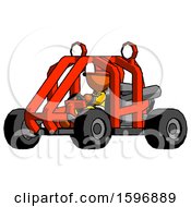 Poster, Art Print Of Orange Firefighter Fireman Man Riding Sports Buggy Side Angle View