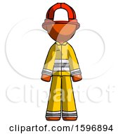 Poster, Art Print Of Orange Firefighter Fireman Man Standing Facing Forward