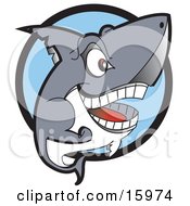Grinning Shark Showing Its Teeth Clipart Illustration by Andy Nortnik