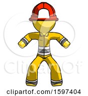 Poster, Art Print Of Yellow Firefighter Fireman Male Sumo Wrestling Power Pose