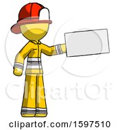 Poster, Art Print Of Yellow Firefighter Fireman Man Holding Large Envelope