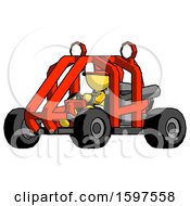 Poster, Art Print Of Yellow Firefighter Fireman Man Riding Sports Buggy Side Angle View