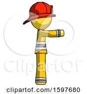 Poster, Art Print Of Yellow Firefighter Fireman Man Pointing Right