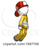 White Firefighter Fireman Man Floating Through Air Right