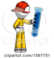 Poster, Art Print Of White Firefighter Fireman Man Holding Large Test Tube