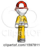 Poster, Art Print Of White Firefighter Fireman Man Walking Front View