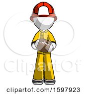 Poster, Art Print Of White Firefighter Fireman Man Giving Football To You