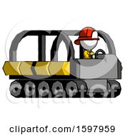 Poster, Art Print Of White Firefighter Fireman Man Driving Amphibious Tracked Vehicle Side Angle View