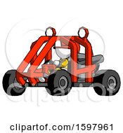 Poster, Art Print Of White Firefighter Fireman Man Riding Sports Buggy Side Angle View
