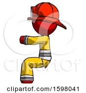 Poster, Art Print Of Red Firefighter Fireman Man Sitting Or Driving Position