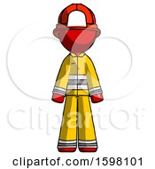 Poster, Art Print Of Red Firefighter Fireman Man Standing Facing Forward
