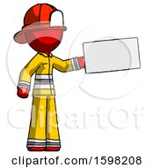 Poster, Art Print Of Red Firefighter Fireman Man Holding Large Envelope
