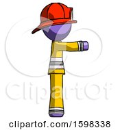 Poster, Art Print Of Purple Firefighter Fireman Man Pointing Right