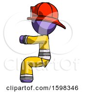Poster, Art Print Of Purple Firefighter Fireman Man Sitting Or Driving Position