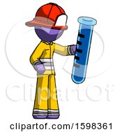 Poster, Art Print Of Purple Firefighter Fireman Man Holding Large Test Tube