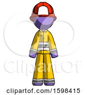 Poster, Art Print Of Purple Firefighter Fireman Man Standing Facing Forward