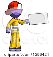 Poster, Art Print Of Purple Firefighter Fireman Man Holding Large Envelope