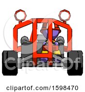 Poster, Art Print Of Purple Firefighter Fireman Man Riding Sports Buggy Front View