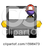 Poster, Art Print Of Purple Firefighter Fireman Man Driving Amphibious Tracked Vehicle Front View