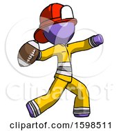 Poster, Art Print Of Purple Firefighter Fireman Man Throwing Football