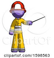 Poster, Art Print Of Purple Firefighter Fireman Man Teacher Or Conductor With Stick Or Baton Directing