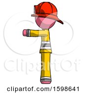 Poster, Art Print Of Pink Firefighter Fireman Man Pointing Left