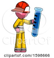 Poster, Art Print Of Pink Firefighter Fireman Man Holding Large Test Tube